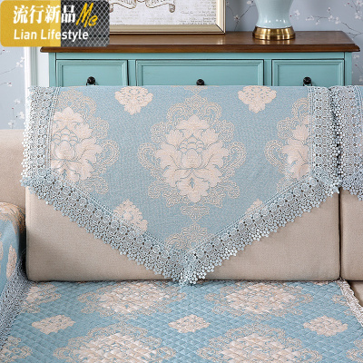 防滑沙发巾靠背巾四季通用百搭后背盖巾蕾丝盖沙发扶手巾防尘罩垫 三维工匠坐垫