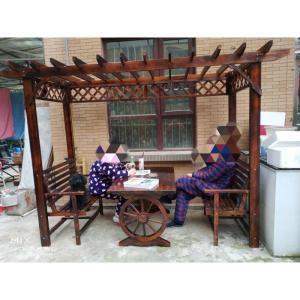 防腐木屋凉亭葡萄架实木花园爬藤架花架户外家具庭院桌椅