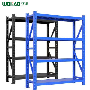 沃灏货物架仓储仓库货架置物架库房储物架器材展示架钢架铁架1米1.2米1.5米1.8米2米四层轻中重型货架(10件起发货)