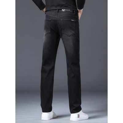 秋冬新款黑色潮流弹力棉百搭高端欧货修身小直筒显瘦牛仔裤
