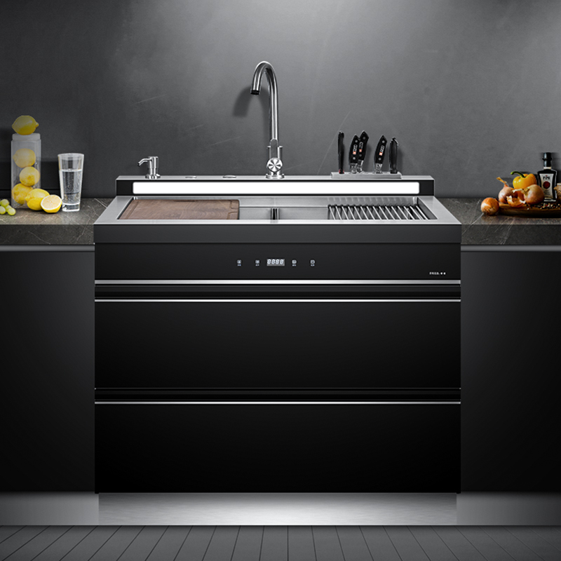 欧诚集成水槽900宽双槽+保洁柜(X01-8)