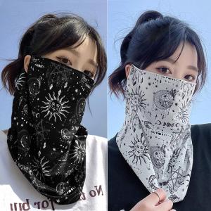 冰丝防晒面罩女骑行面巾男夏天遮阳防紫外线护颈围脖脖套挂耳面纱