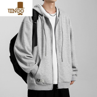 YANXU连帽卫衣男士宽松拉链开衫外套美式潮牌青少年情侣上衣