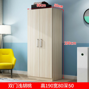 三能 办公家具简约现代经济型组装人造板简易出租房成人卧室2门3门衣橱 简易衣柜