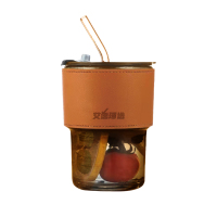 艾逸瑶选 ins风便携玻璃吸管杯CJ-21080 400ml