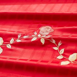 美帮汇家纺婚庆丝滑四件套大红床单喜被床上用品全棉被套新婚床品