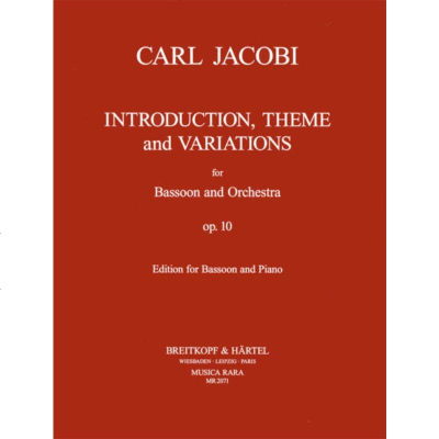 大熊原版乐谱书雅各布引子主题与变奏曲op10巴松管和钢琴JacobiIntroductionthem
