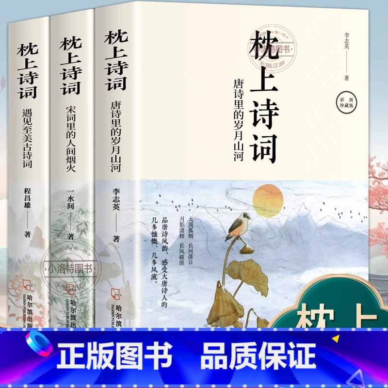 [官方正版 全3册]枕上诗词 [正版] 枕上诗词全3册 枕上诗书唐诗里的岁月山河+宋词里的烟火人间+遇见至美古诗词 枕上