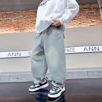 男童牛仔裤春秋款新款中大儿童秋装休闲裤男孩秋季帅气裤子潮