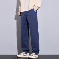 莱赛尔男裤子大学生直筒裤新款天丝纯色百搭宽松高街阔腿休闲裤潮_581