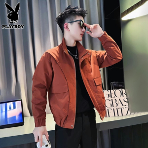 花花公子工装外套男士休闲上衣服2025年春季新款痞帅立领夹克男装