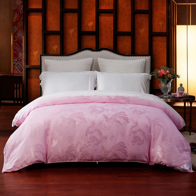 钱皇100%桑蚕丝被龙凤花纹婚庆夏凉被被子被芯空调被春秋被冬被