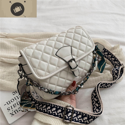 网红菱格链条包包2020新款潮时尚大容量宽带单肩斜跨包女百搭ins艾狄伊娃女手包