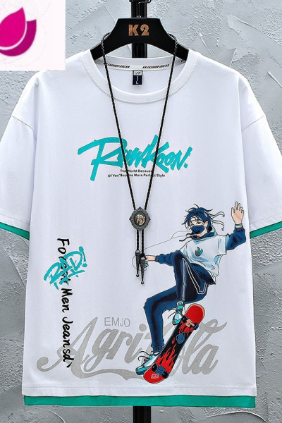 七斓青少年短袖t恤男孩12-15岁初高中学生13夏装半截袖14大童上衣