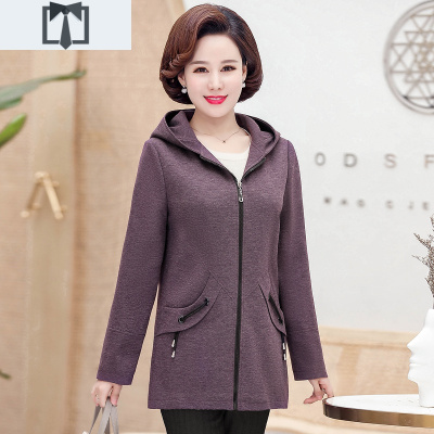 SUNTEK妈妈春装外套新款中年女装春秋洋气上衣40岁50中老年时尚薄款风衣风衣