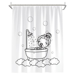 卫生间挡水帘浴室干湿分离隔断屏风防水拉帘加厚浴帘不粘身免打孔