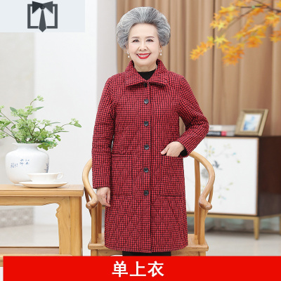 SUNTEK中老年人女装中长款外套薄款棉衣老人妈妈春秋冬风衣大衣奶奶服装风衣