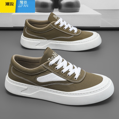 聚范帆布男鞋夏季透气经典耐磨潮流学生布鞋运动防滑小众低帮休闲板鞋