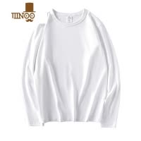 YANXU300g2023秋季新款打底衫男长袖t恤白色上衣纯色卫衣
