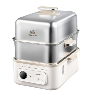 大宇家用多功能电蒸锅14.5L大容量双层不锈钢DYZG-1568 流苏白