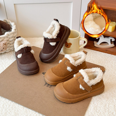儿童棉鞋女童雪地靴冬季新款韩版磨砂男童加绒加厚短靴大棉鞋