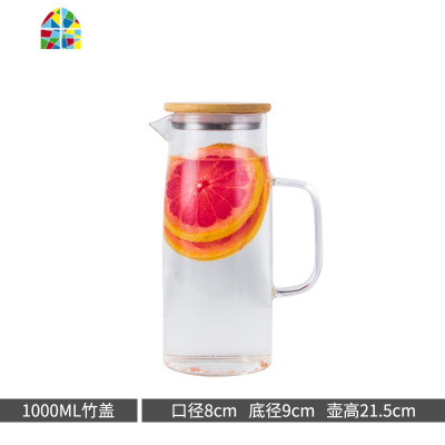 直身大容量凉水壶耐热玻璃冷开水壶果汁壶透明竹盖泡茶壶 FENGHOU 圆形30*30cm餐垫11种颜色随机