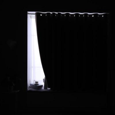 美帮汇简易小飘窗窗帘成品遮光免打孔安装出租房卧室防风北欧简约窗帘布