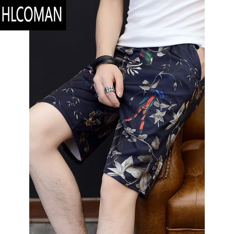 HLCOMAN薄款冰丝短裤男夏季潮流沙滩裤速干5五分裤子潮牌大裤衩夏天马裤