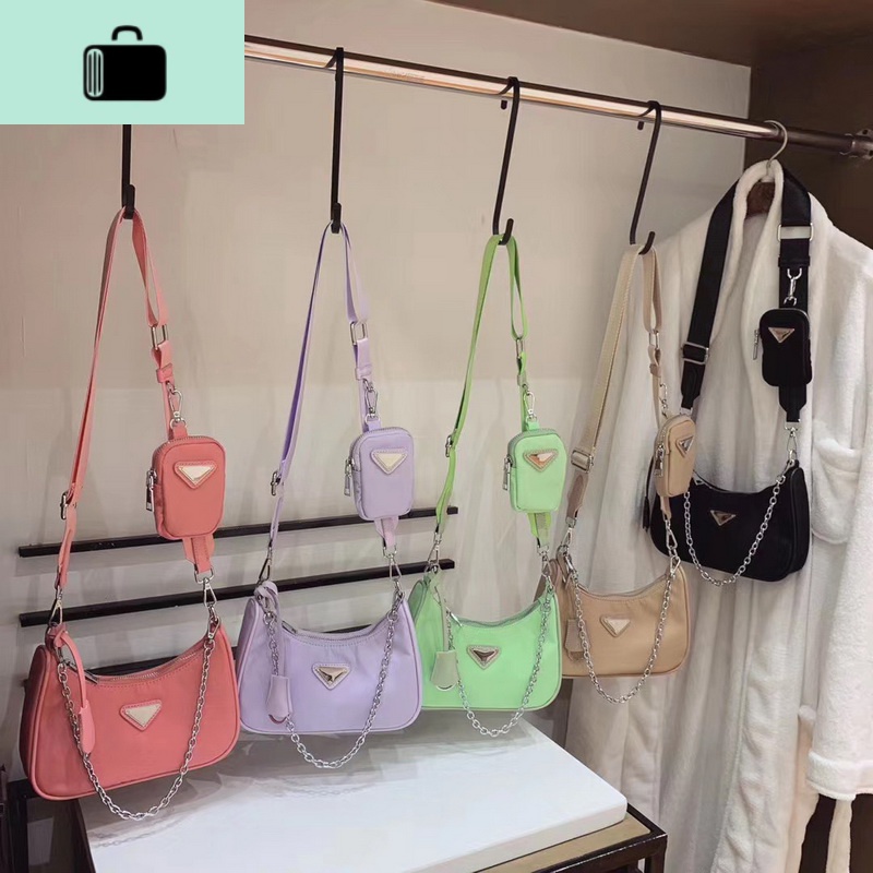 尼龙hobo三合一包腋下包宽肩带链条时尚斜挎包法棍包2020新款new lake