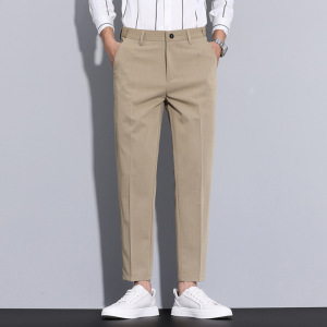 秋冬款西裤男9分裤 纽扣中腰宽松弹力百搭时尚简约新款男士休闲裤