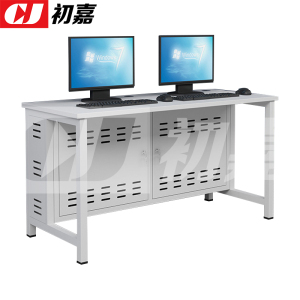 初嘉(CJ)钢架电脑桌培训桌机房电脑桌学习桌课桌 双人位B款