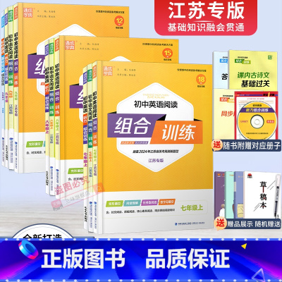 英语+语文阅读组合训练 九年级/初中三年级 [正版]2024版初中英语语文阅读组合训练七八九789年级上下册中考江苏