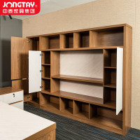 中泰(jongtay)J-JZ18办公柜子木质书柜员工柜书架老板办公室文件柜收纳柜储物柜三门2.4米