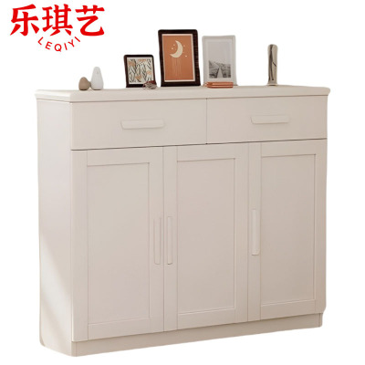 乐琪艺 实木鞋柜 白色三门 120*32*98cm 个