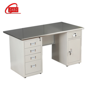 DXBG铁皮加厚办公桌钢制办公室电脑桌子加厚款1.2米五斗一门