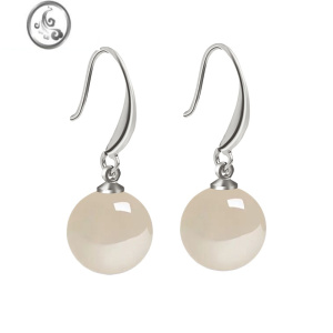 JiMi玛瑙耳环925银银玉质耳钉2022年新款潮气质耳饰翡翠耳坠