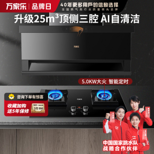 万家乐 25m³爆炒风挥手智控增压智吸 TAK8+C6R1 侧吸25立方大吸力油烟机 5.0KW燃气灶套装 天然气