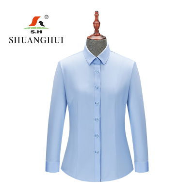 双惠女款长袖衬衫上衣SH8807-VC,面料100%棉,成衣免烫155-175