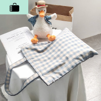 茉语家2020年新款格子帆布包日系简约百搭大学生上课单肩手提袋子NEW LAKE 蓝色预售女士单肩包