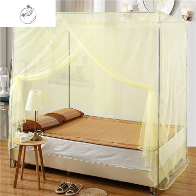 蚊帐单带加粗落地支架宫廷蚊帐宿舍加密帐纱1.0m1.2m1.5m1.米黄单门蚊帐+超粗30mm支架1.舒适主义蚊帐米黄单门蚊帐+超粗30mm支架1.8x2.2m床