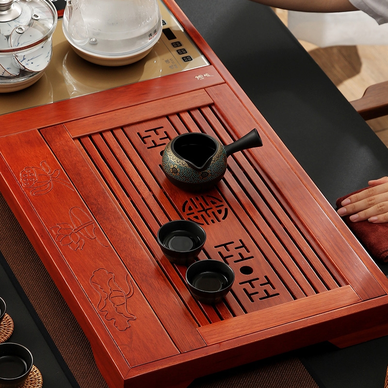 家用泡茶湛卢南洋红木t36茶盘含电器80*40*6cm