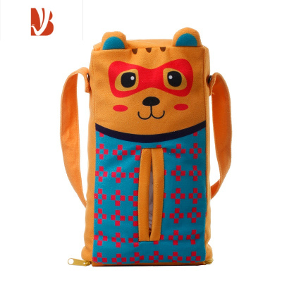 三维工匠车载纸巾盒挂式汽车用创意抽纸盒卡通纸抽盒女生车内装饰 黄色