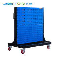 振奥 工具架物料收纳架挂板展示架车间工具墙挂架双面固定 /台(1090x960x610 mm 双面移动(3方孔1百叶))