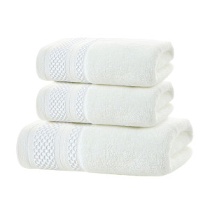 安居先森五星级酒店长绒棉两条毛巾一条浴巾礼盒 一往情深 白(盒) 白色