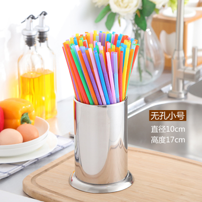 不锈钢筷子筒串串香竹签筒烧烤签子桶奶茶店吸管桶沥水筷笼筷子盒 敬平 小号吸管筒底无孔非装水用