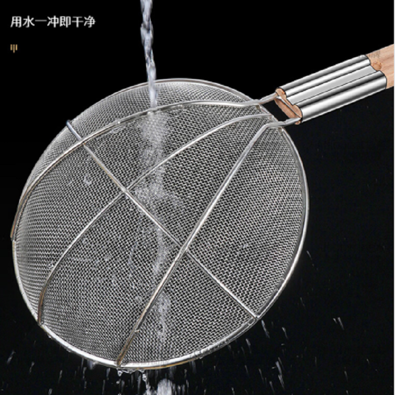 不锈钢大漏勺笊篱特厚线厘30cm厨房油炸商用过滤网筛炸篱家用漏勺