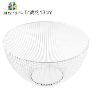北欧风格水果盘创意客厅茶几家用镂空简约现代铁艺收纳沥水篮果盆 FENGHOU 白色约380g洗菜篮洗菜篮