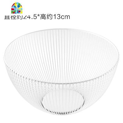 北欧风格水果盘创意客厅茶几家用镂空简约现代铁艺收纳沥水篮果盆 FENGHOU 白色约380g洗菜篮洗菜篮