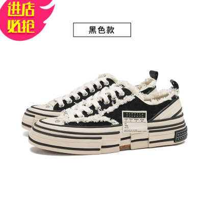 金三志2021新款内增高厚底帆布鞋女网红ins潮复古板鞋女百搭休闲乞丐鞋帆布鞋