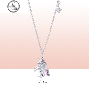 Libra原创设计锁骨链潮网红s925纯银独角兽时尚项链女小众设计感 JiMi